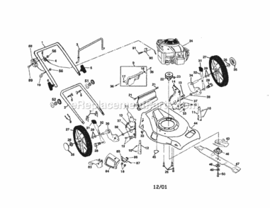 Page A Diagram and Parts List for 917378841  Craftsman Lawn Mower
