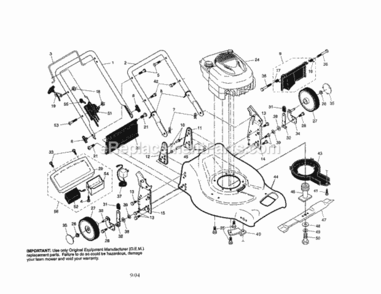 Page A Diagram and Parts List for 917378893  Craftsman Lawn Mower