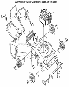 Page A Diagram and Parts List for 917380072  Craftsman Lawn Mower