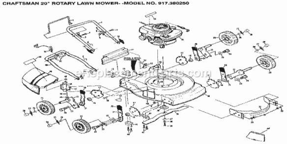 Page A Diagram and Parts List for 917380250  Craftsman Lawn Mower