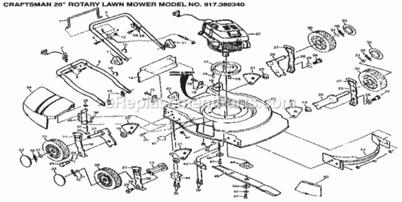 Page A Diagram and Parts List for 917380340  Craftsman Lawn Mower