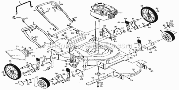 Page A Diagram and Parts List for 917381020  Craftsman Lawn Mower