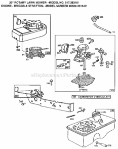 Page C Diagram and Parts List for 917383161  Craftsman Lawn Mower