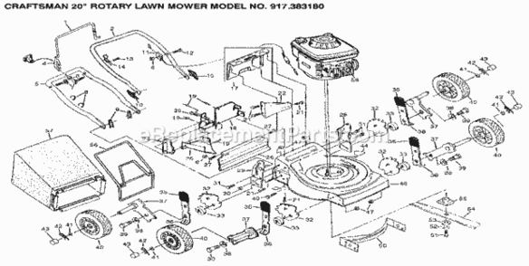 Page A Diagram and Parts List for 917383180  Craftsman Lawn Mower