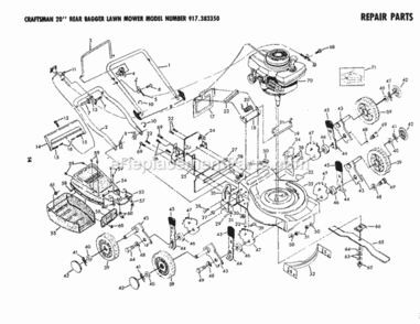 Page A Diagram and Parts List for 917383350  Craftsman Lawn Mower