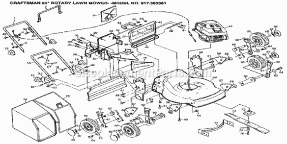 Page A Diagram and Parts List for 917383361  Craftsman Lawn Mower