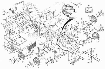 Page A Diagram and Parts List for 917383441  Craftsman Lawn Mower