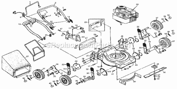 Part Location Diagram of 701888 Briggs and Stratton Rear Crank Case