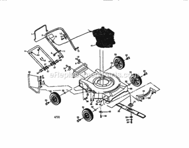 Page A Diagram and Parts List for 917386100  Craftsman Lawn Mower