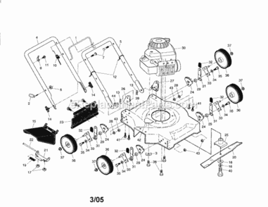 Page A Diagram and Parts List for 917386191  Craftsman Lawn Mower