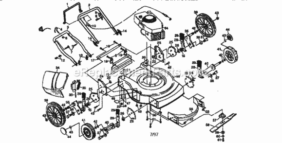 Page A Diagram and Parts List for 917387061  Craftsman Lawn Mower