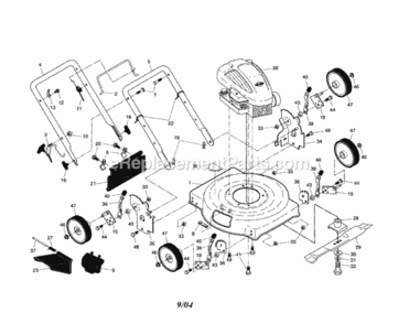 Page A Diagram and Parts List for 917387472  Craftsman Lawn Mower