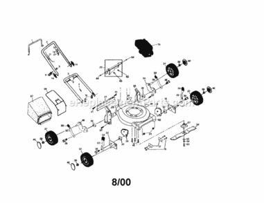 Part Location Diagram of 443255 Craftsman Gas Deck Housing 21-In