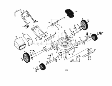 Page A Diagram and Parts List for 917388021  Craftsman Lawn Mower