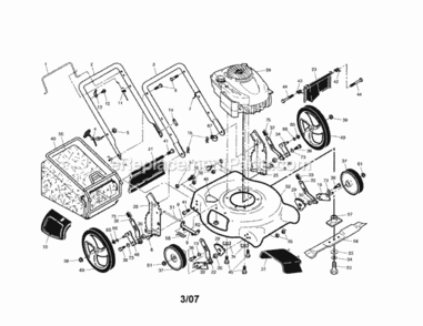 Page A Diagram and Parts List for 917388111  Craftsman Lawn Mower
