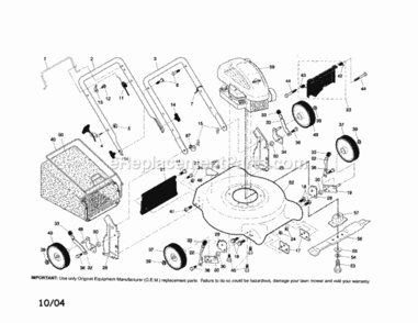Page A Diagram and Parts List for 917388830  Craftsman Lawn Mower