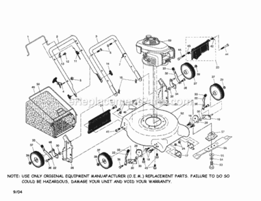 Page A Diagram and Parts List for 917388880  Craftsman Lawn Mower