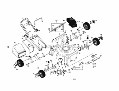 Page A Diagram and Parts List for 917389611  Craftsman Lawn Mower