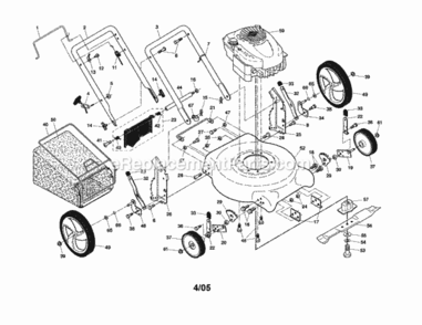 Part Location Diagram of NP Craftsman Engine, Briggs And Stratton