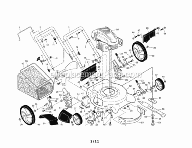 Page A Diagram and Parts List for 9174790B  Craftsman Lawn Mower