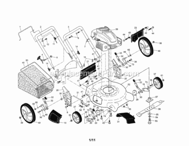 Page A Diagram and Parts List for 9174791A  Craftsman Lawn Mower