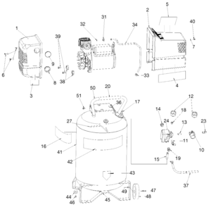 Default Diagram and Parts List for 919-72732 Type 1 Craftsman Compressor