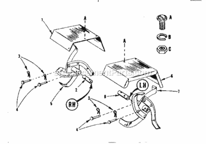 Page C Diagram and Parts List for 91762406  Craftsman Tiller