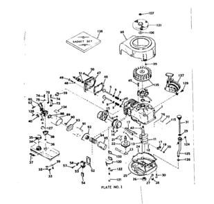 Basic Engine Diagram and Parts List for 143194112  Craftsman Engine