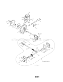 Impeller & Gear Box Diagram and Parts List for 91788777  Craftsman Snow Blower