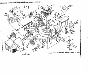 Page A Diagram and Parts List for 917906601  Craftsman Lawn Mower