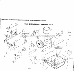 Page C Diagram and Parts List for 917974320  Craftsman Lawn Mower