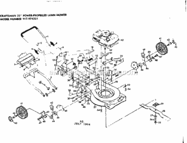 Page A Diagram and Parts List for 917974321  Craftsman Lawn Mower