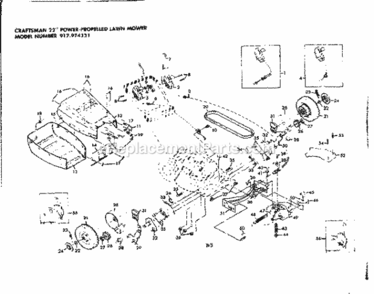 Page B Diagram and Parts List for 917974321  Craftsman Lawn Mower