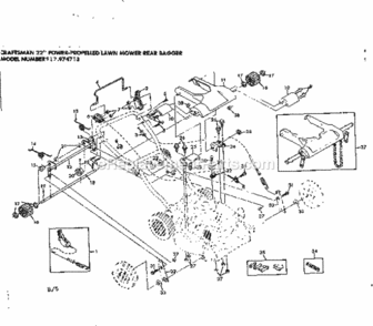 Page B Diagram and Parts List for 917974713  Craftsman Lawn Mower