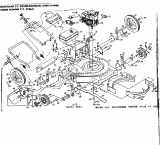 Page A Diagram and Parts List for 917978661  Craftsman Lawn Mower