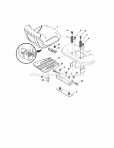 Page H Diagram and Parts List for 917986410  Craftsman Lawn Tractor
