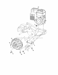 Page C Diagram and Parts List for 917986960  Craftsman Tiller