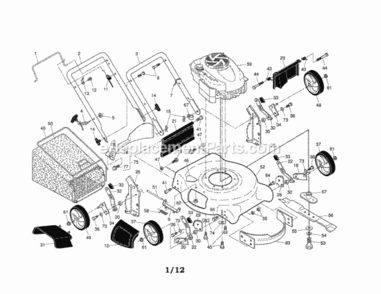 Page A Diagram and Parts List for 9179997B  Craftsman Lawn Mower