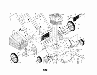 Page A Diagram and Parts List for 9179998B  Craftsman Lawn Mower