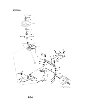 Steering Diagram and Parts List for 917274030  Craftsman Lawn Tractor