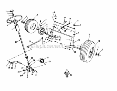 Page C Diagram and Parts List for 917S252645  Craftsman Lawn Tractor