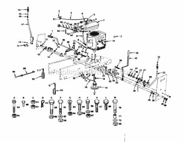 Page E Diagram and Parts List for 917S252645  Craftsman Lawn Tractor
