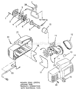 Air Compressor Diagram and Parts List for 919150210  Craftsman Compressor