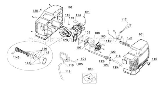 Pump Diagram and Parts List for 91915216  Craftsman Compressor