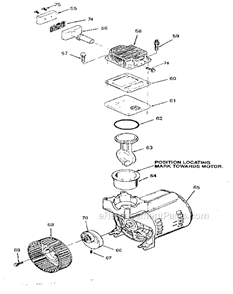 Compressor Pump Diagram and Parts List for 919153131  Craftsman Compressor
