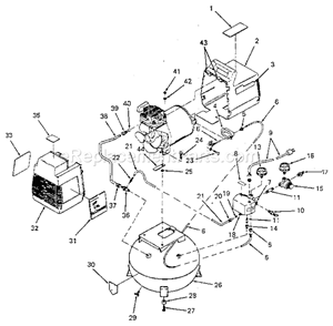 Page A Diagram and Parts List for 919153411  Craftsman Compressor