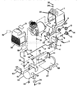 Air Compressor Diagram and Parts List for 919153450  Craftsman Compressor