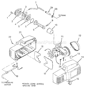Page A Diagram and Parts List for 919154210  Craftsman Compressor