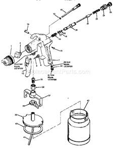 Part Location Diagram of SG5-0007 Craftsman Gun Body