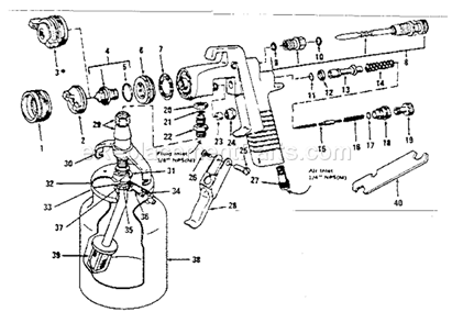 Page A Diagram and Parts List for 919156340  Craftsman Paint Sprayer